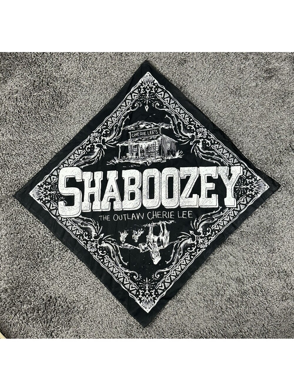 Shaboozey The Outlaw Cherie Lee Black White Graphic Print Bandana Tour Merch